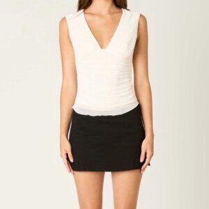 COMING SOON NEED A MINUTE WHITE V NECK TOP